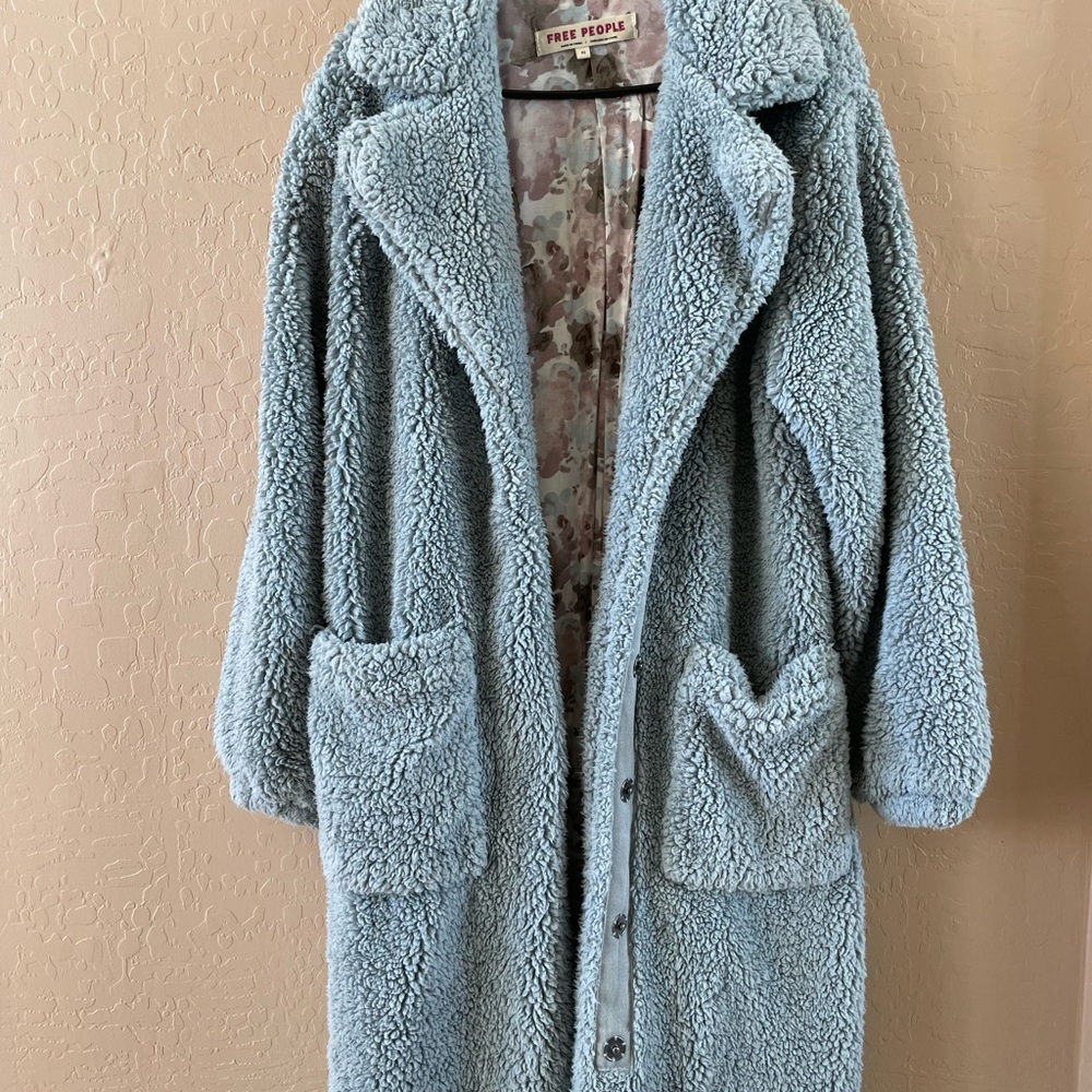 Free People Gray Teddy Jacket